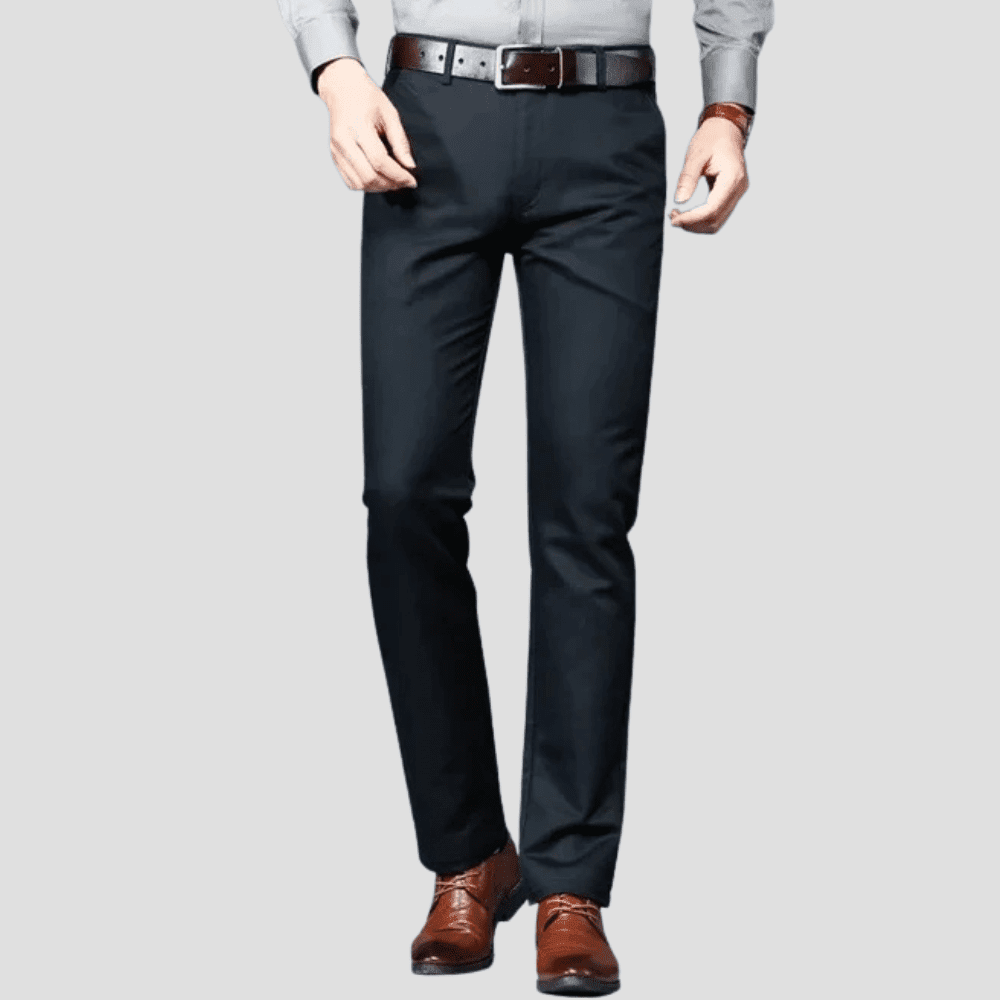 Men's Cotton Blend Flat-Front Stretch Chino