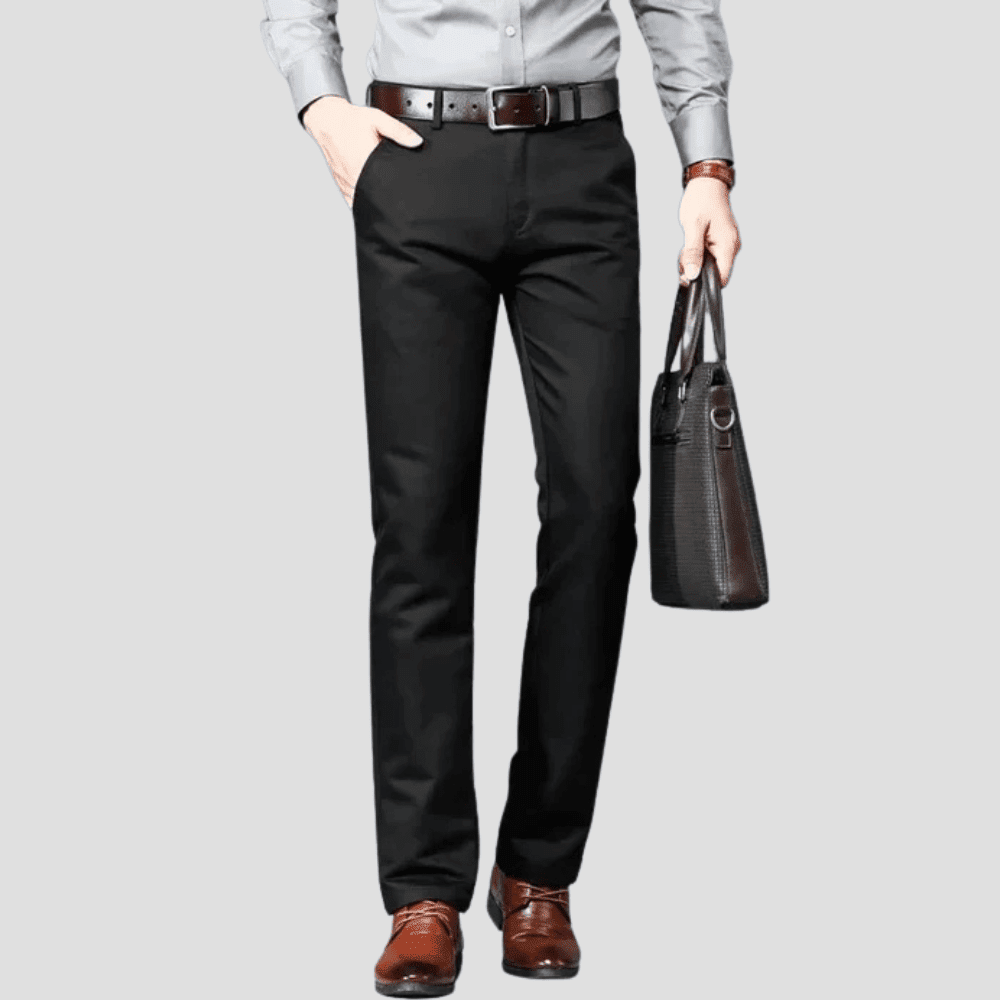 Men's Cotton Blend Flat-Front Stretch Chino