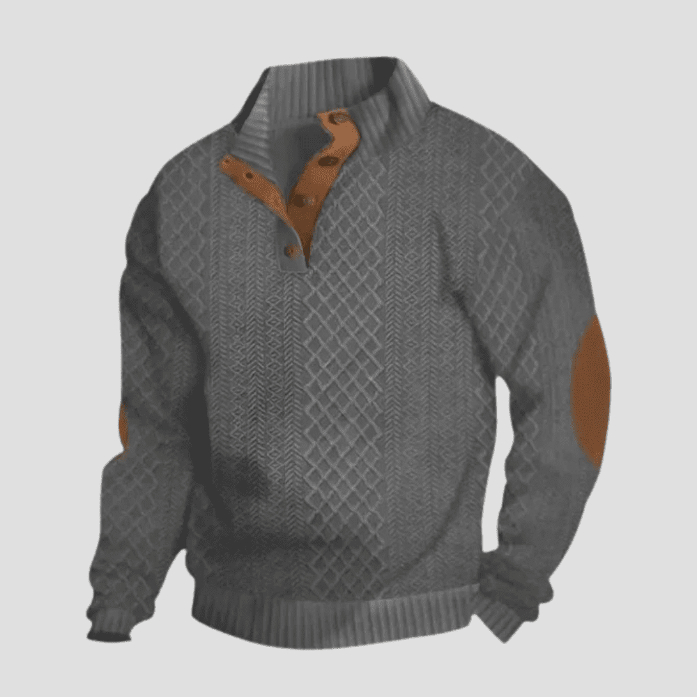 Men's Quarter-Button Cable Knit Heritage Pullover