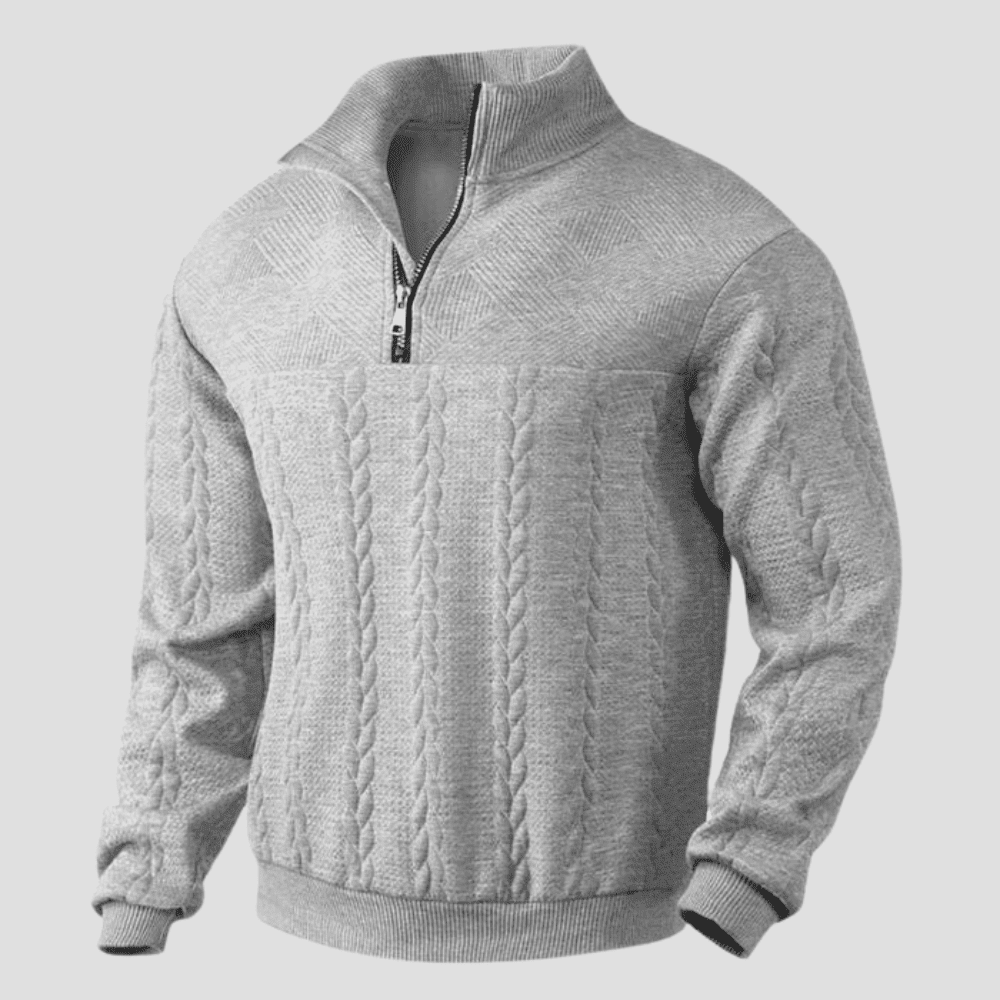 Men's Quarter-Zip Heritage Structured Knit Jumper