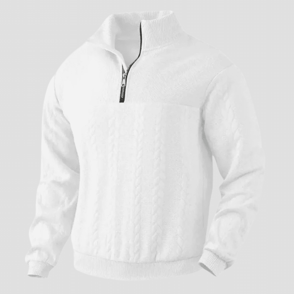Men's Quarter-Zip Heritage Structured Knit Jumper