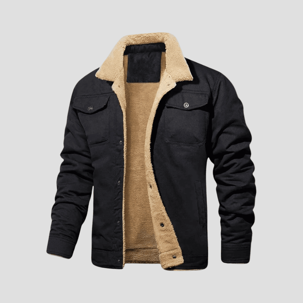 Men's Sherpa-Lined Twilled Utility Bomber Jacket