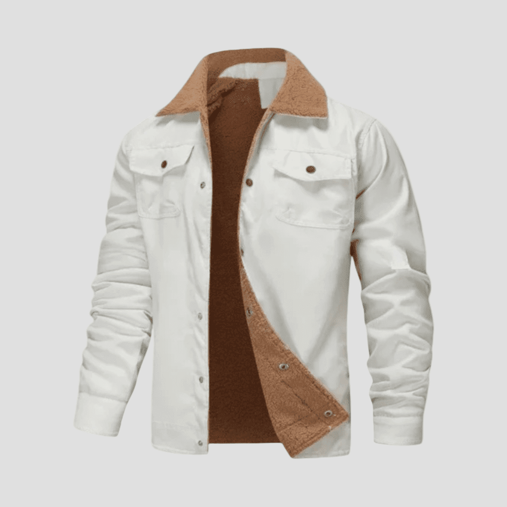 Men's Sherpa-Lined Twilled Utility Bomber Jacket