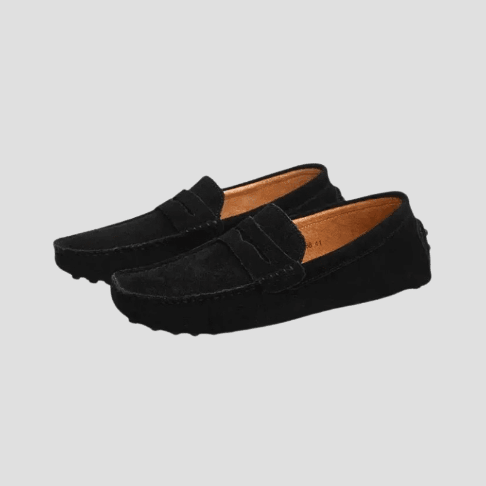 Men's Suede Driving Loafers with Pebble Sole