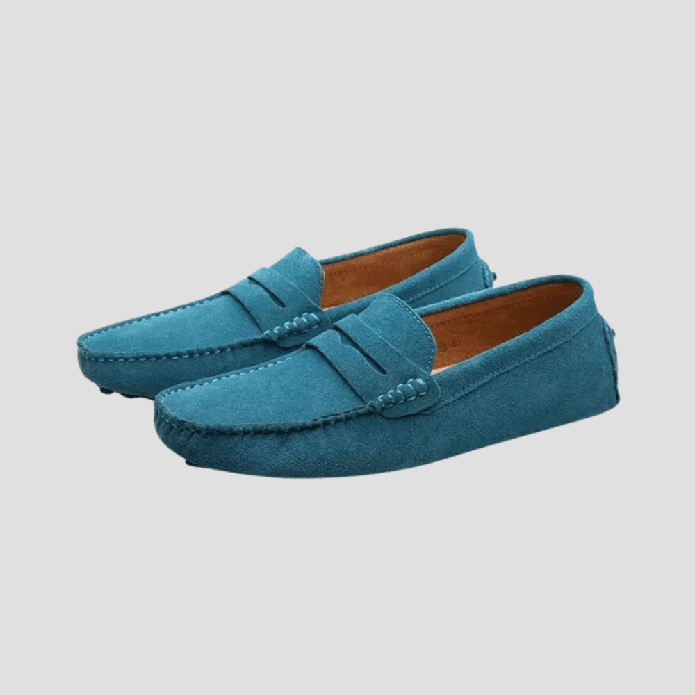 Men's Suede Driving Loafers with Pebble Sole