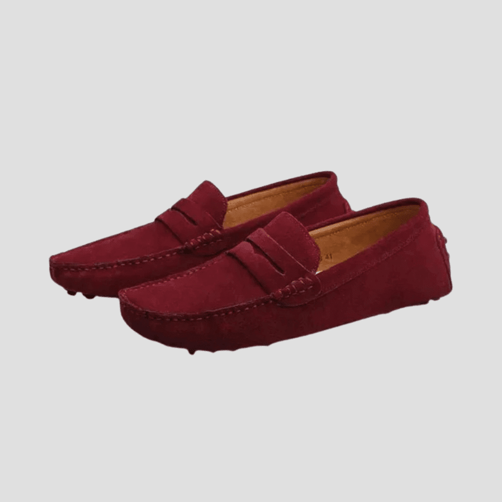 Men's Suede Driving Loafers with Pebble Sole