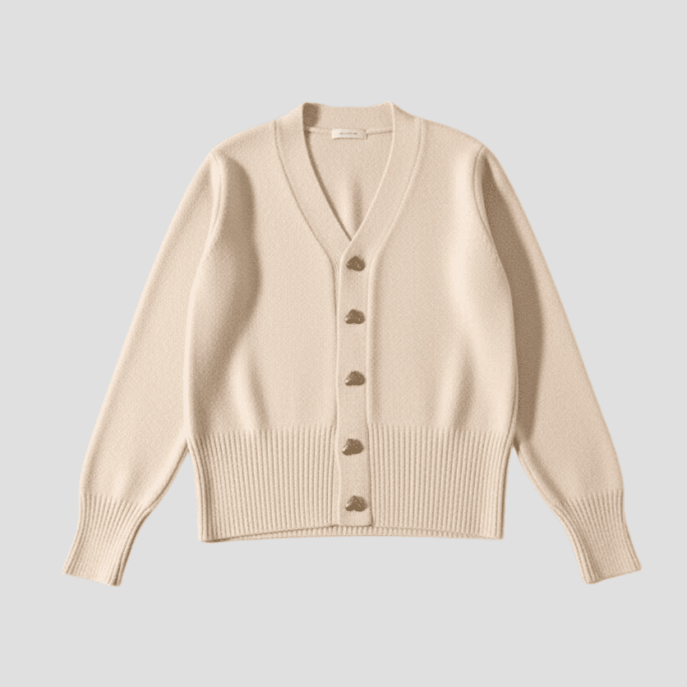 Women's Cozy Knit Cardigan with Heart Buttons