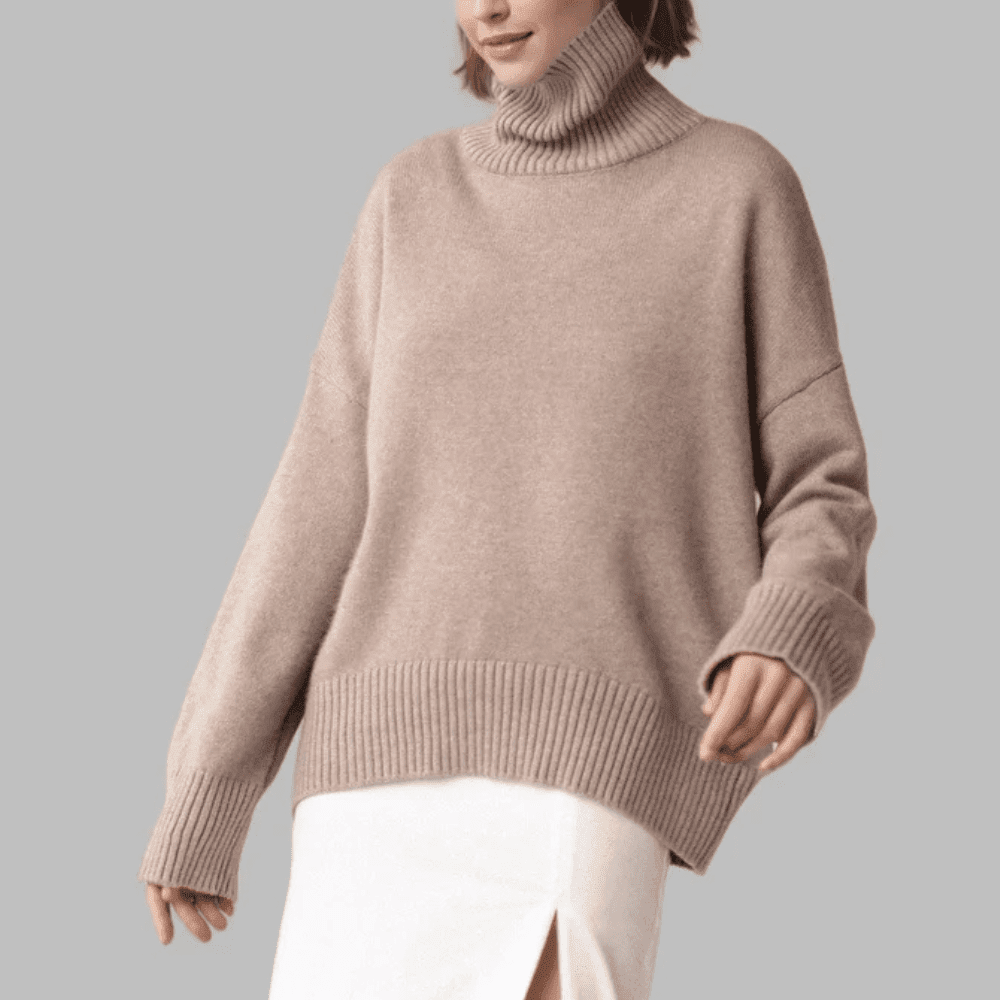 Women's Oversized Cozy Knit Turtleneck Jumper