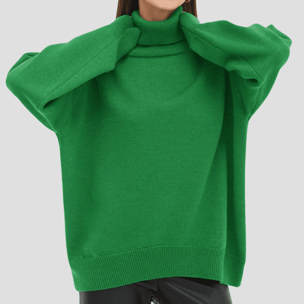 Women's Oversized Cozy Knit Turtleneck Jumper