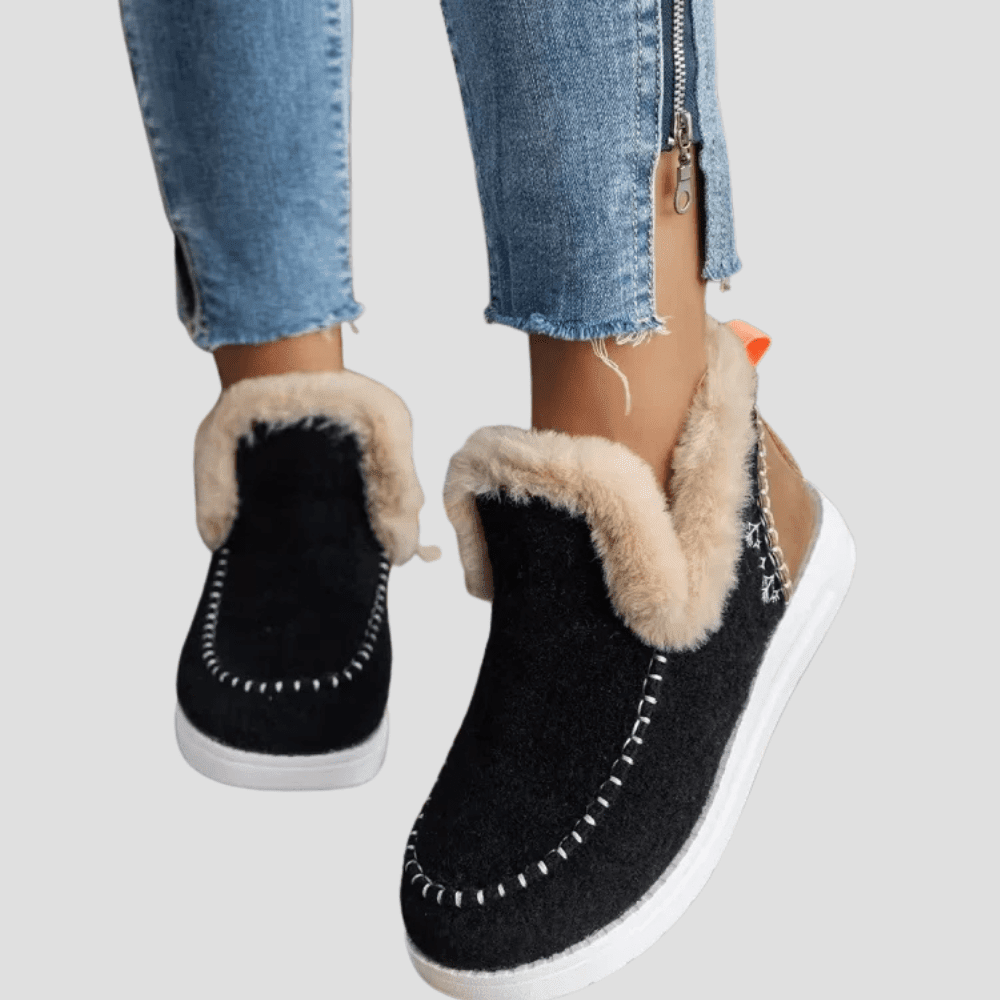 Women's Warm Lined Soft Pluche Slip-On Boots