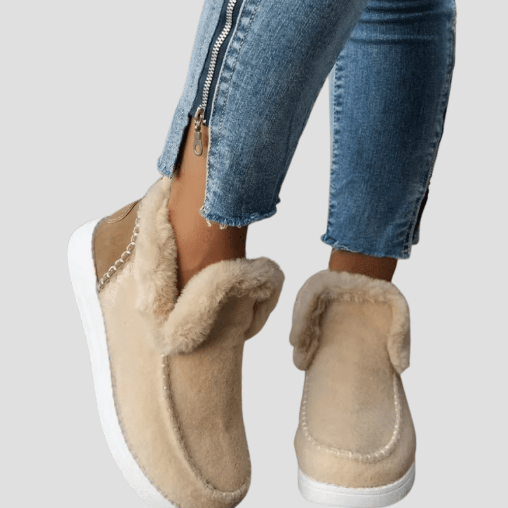 Women's Warm Lined Soft Pluche Slip-On Boots