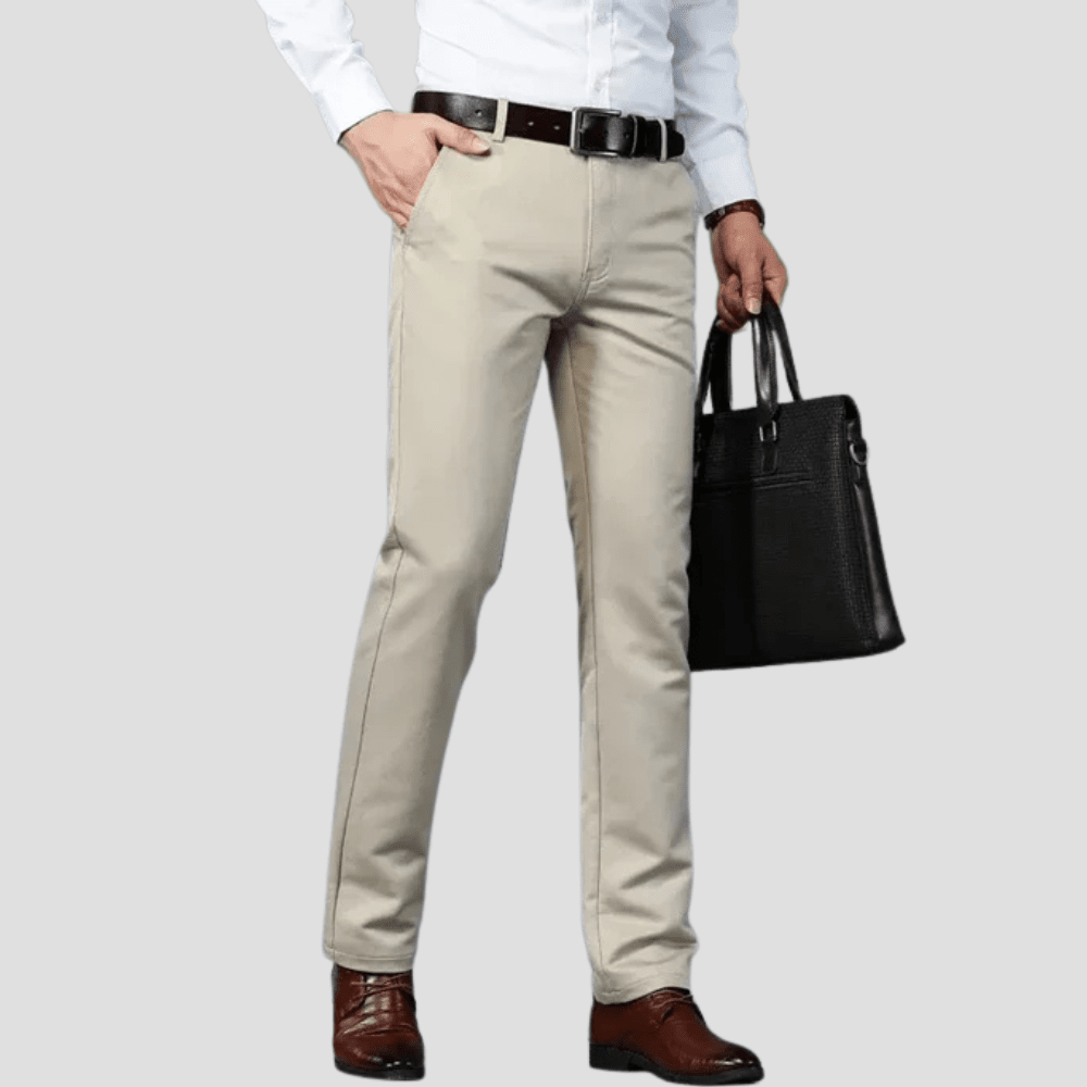 Men's Cotton Blend Flat-Front Stretch Chino