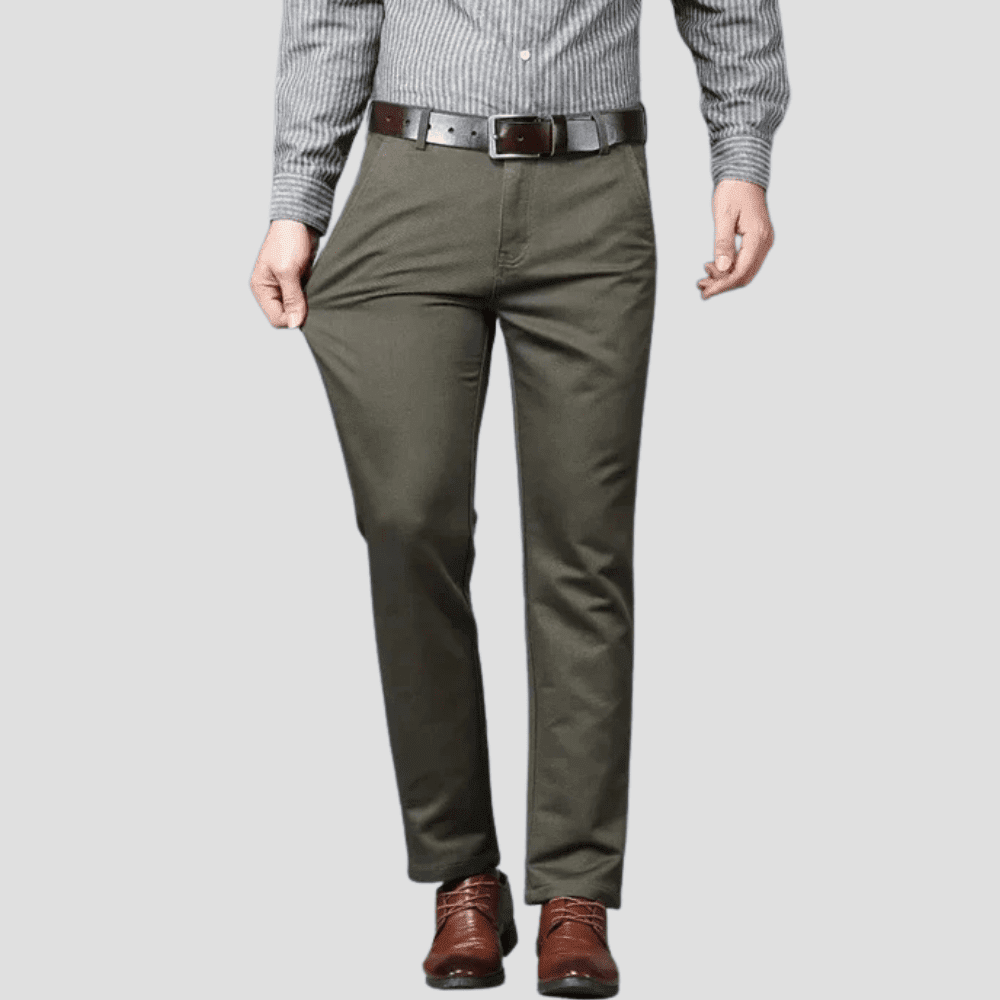 Men's Cotton Blend Flat-Front Stretch Chino