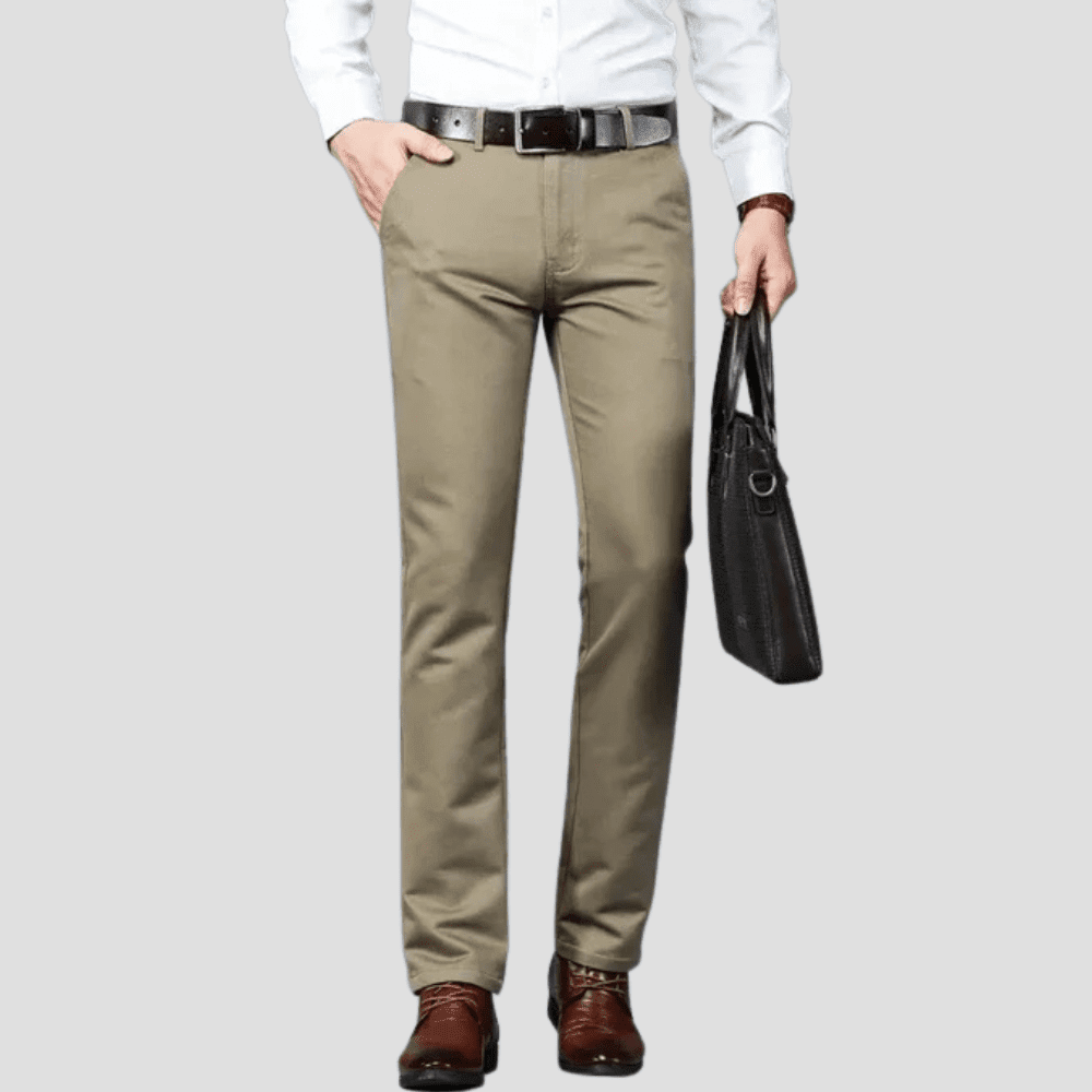 Men's Cotton Blend Flat-Front Stretch Chino
