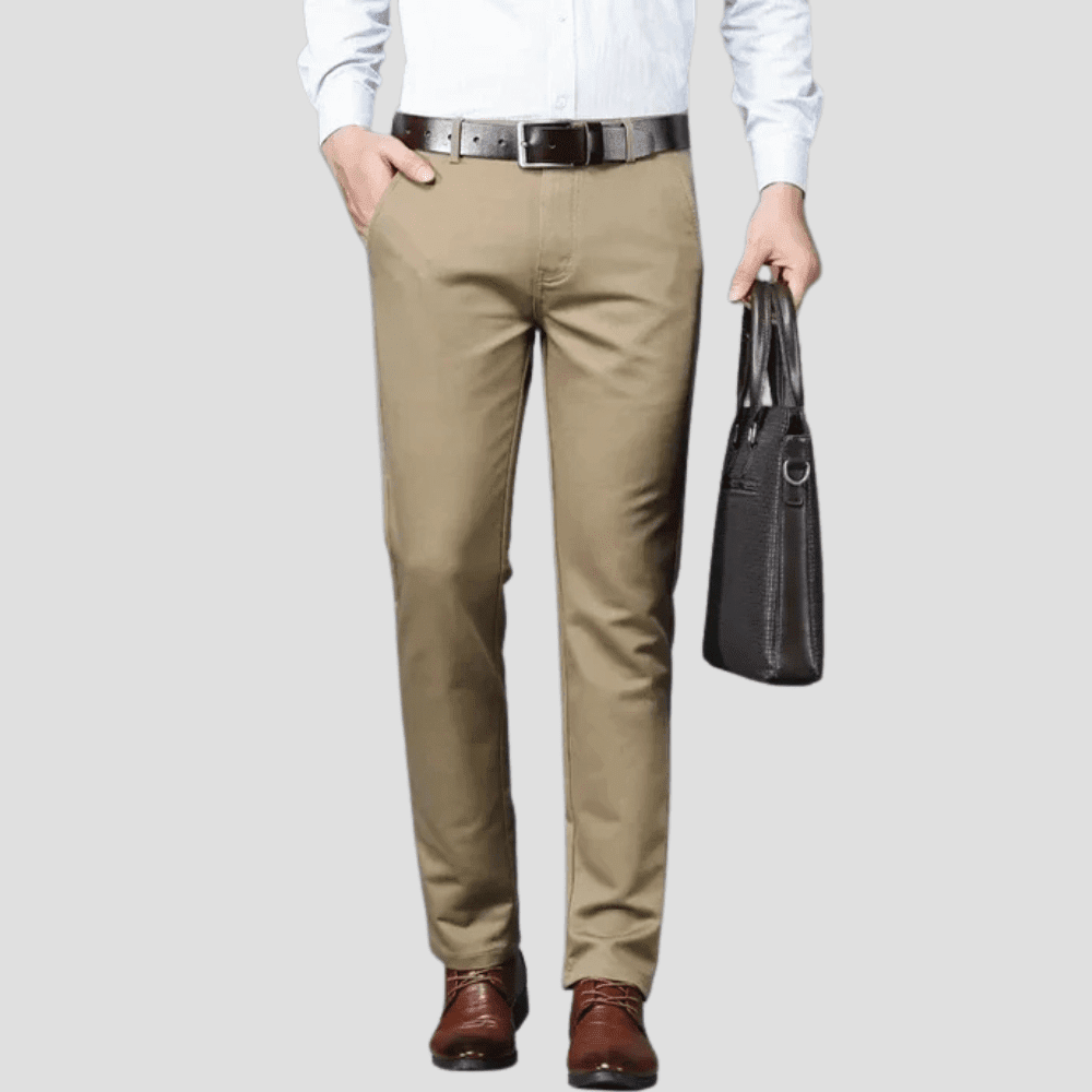 Men's Cotton Blend Flat-Front Stretch Chino