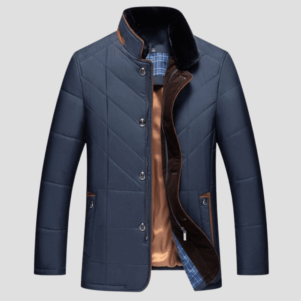Men's Plush Collar Quilted Jacket