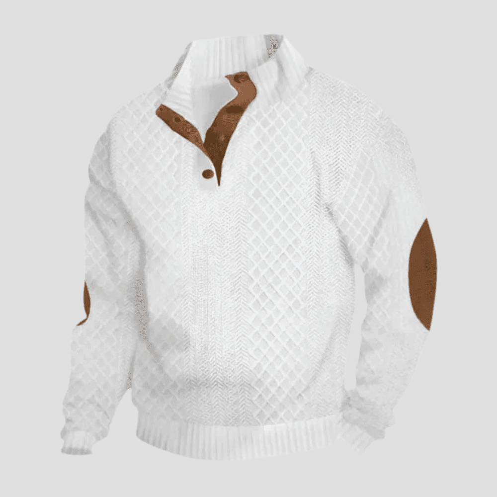 Men's Quarter-Button Cable Knit Heritage Pullover