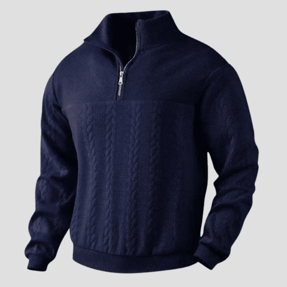 Men's Quarter-Zip Heritage Structured Knit Jumper