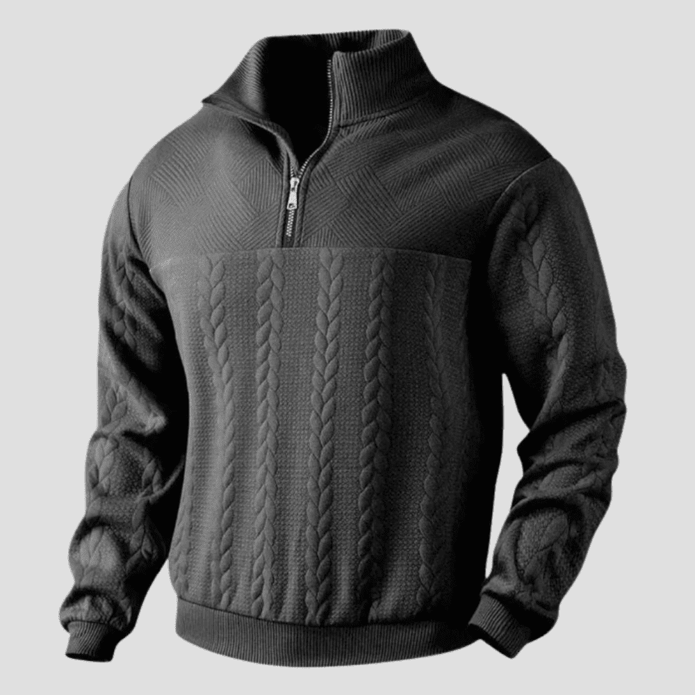 Men's Quarter-Zip Heritage Structured Knit Jumper
