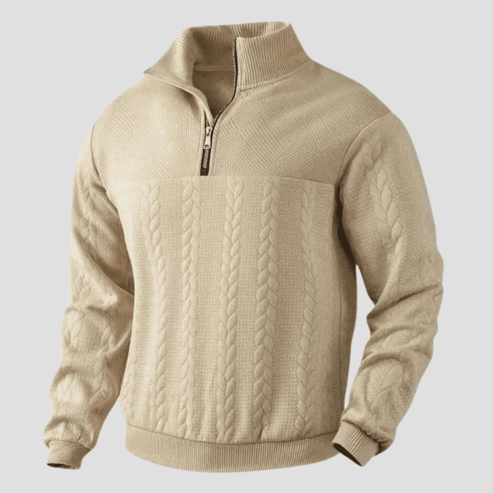 Men's Quarter-Zip Heritage Structured Knit Jumper