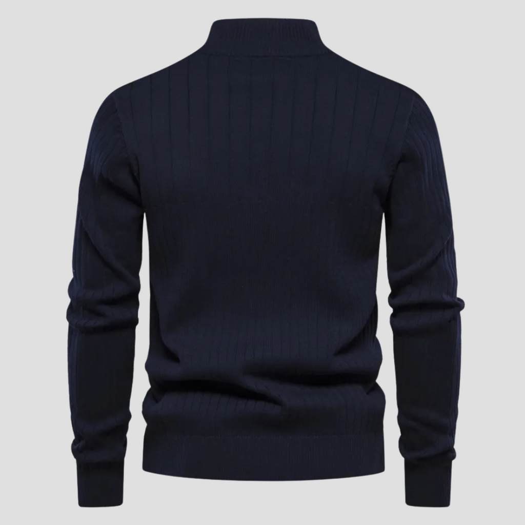  Men's Ribbed Quarter-Zip Jumper
