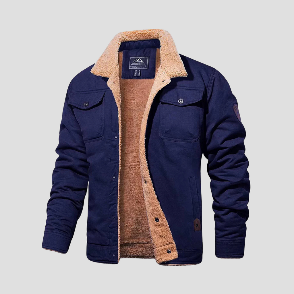  Men's Sherpa-Lined Fleece Collar Jacket