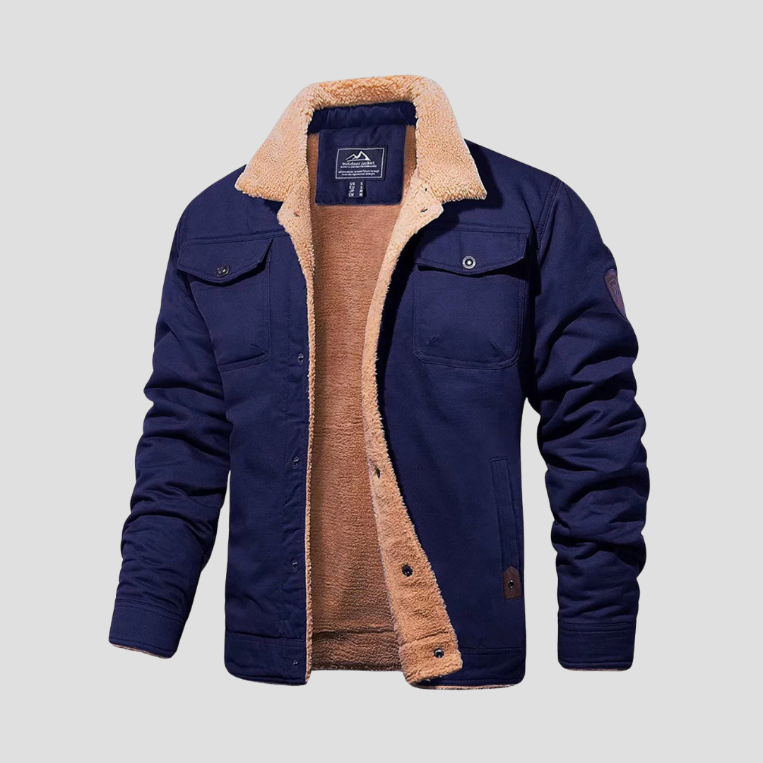  Men's Sherpa-Lined Fleece Collar Jacket