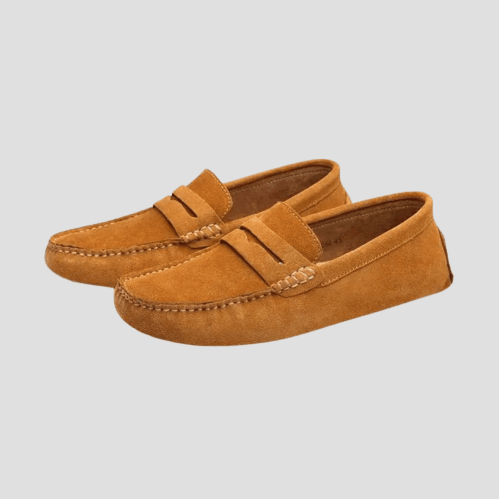 Men's Suede Driving Loafers with Pebble Sole