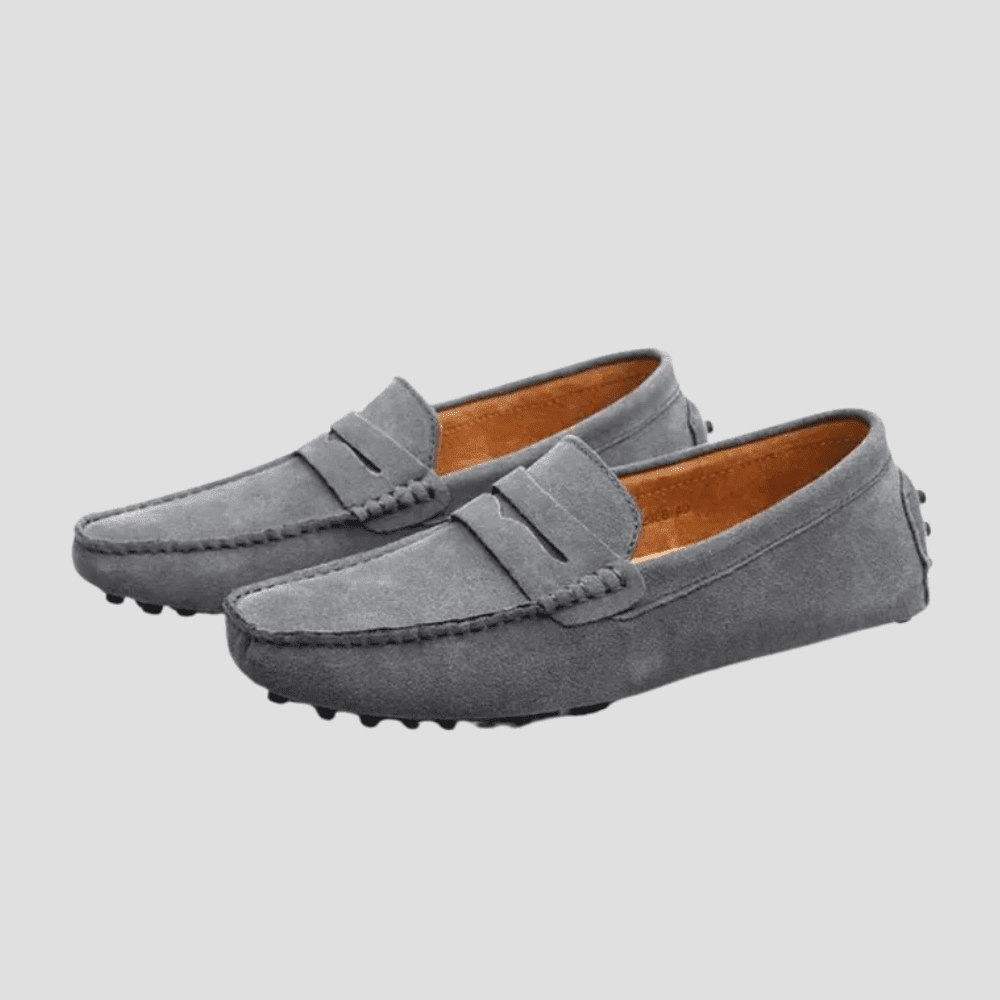Men's Suede Driving Loafers with Pebble Sole