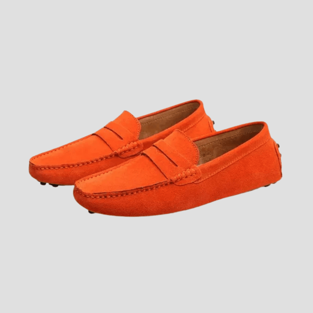 Men's Suede Driving Loafers with Pebble Sole