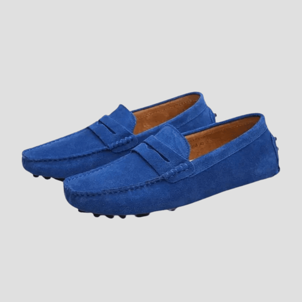 Men's Suede Driving Loafers with Pebble Sole
