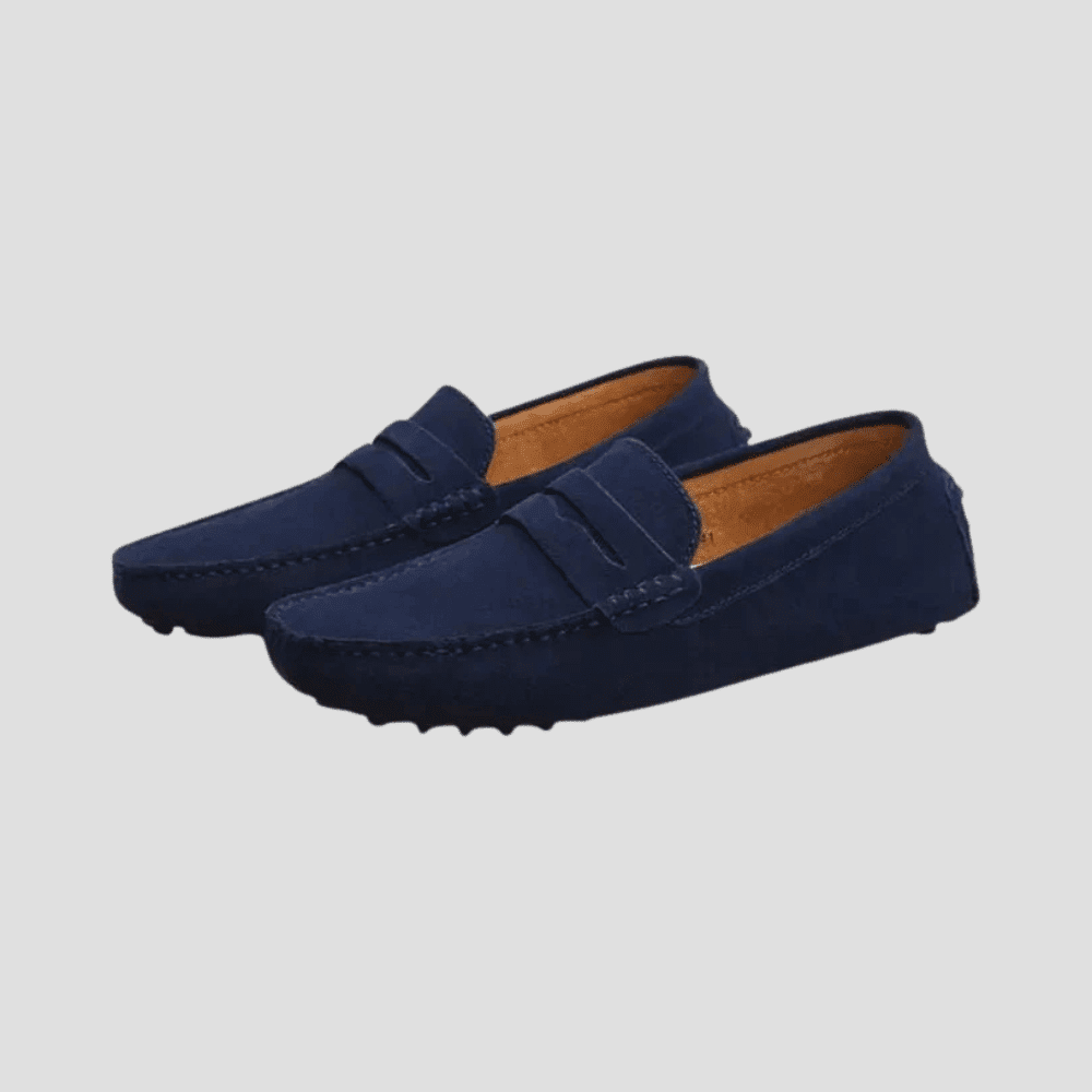 Men's Suede Driving Loafers with Pebble Sole