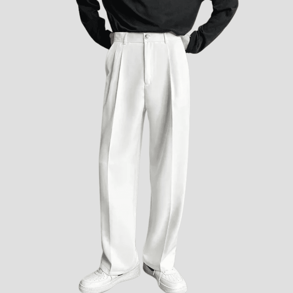 Men's Wide-Leg Pleated Trousers