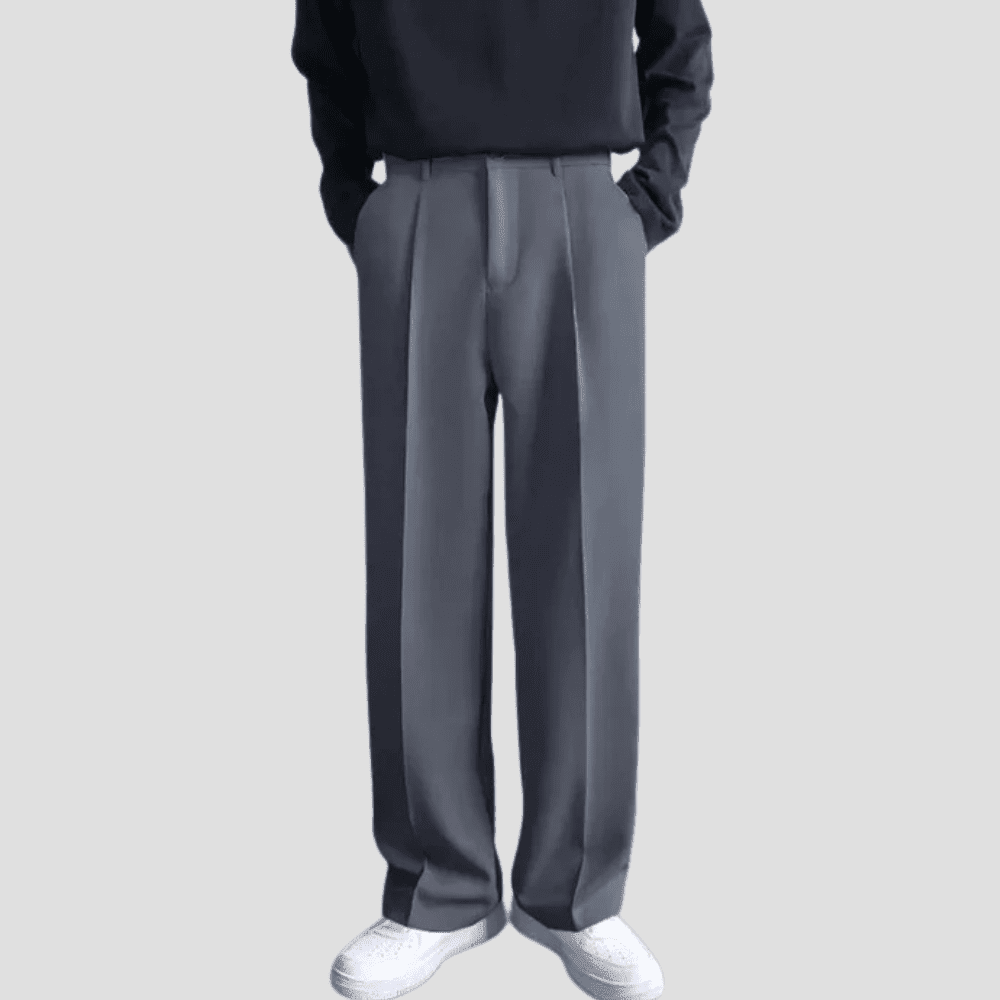 Men's Wide-Leg Pleated Trousers