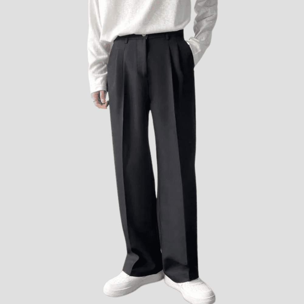 Men's Wide-Leg Pleated Trousers