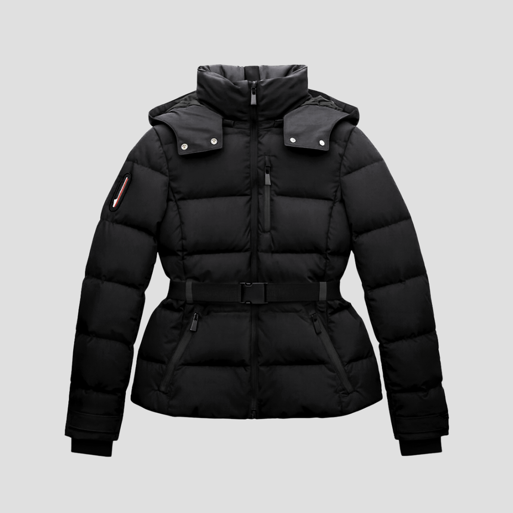  Women's Belted Hooded Puffer Jacket