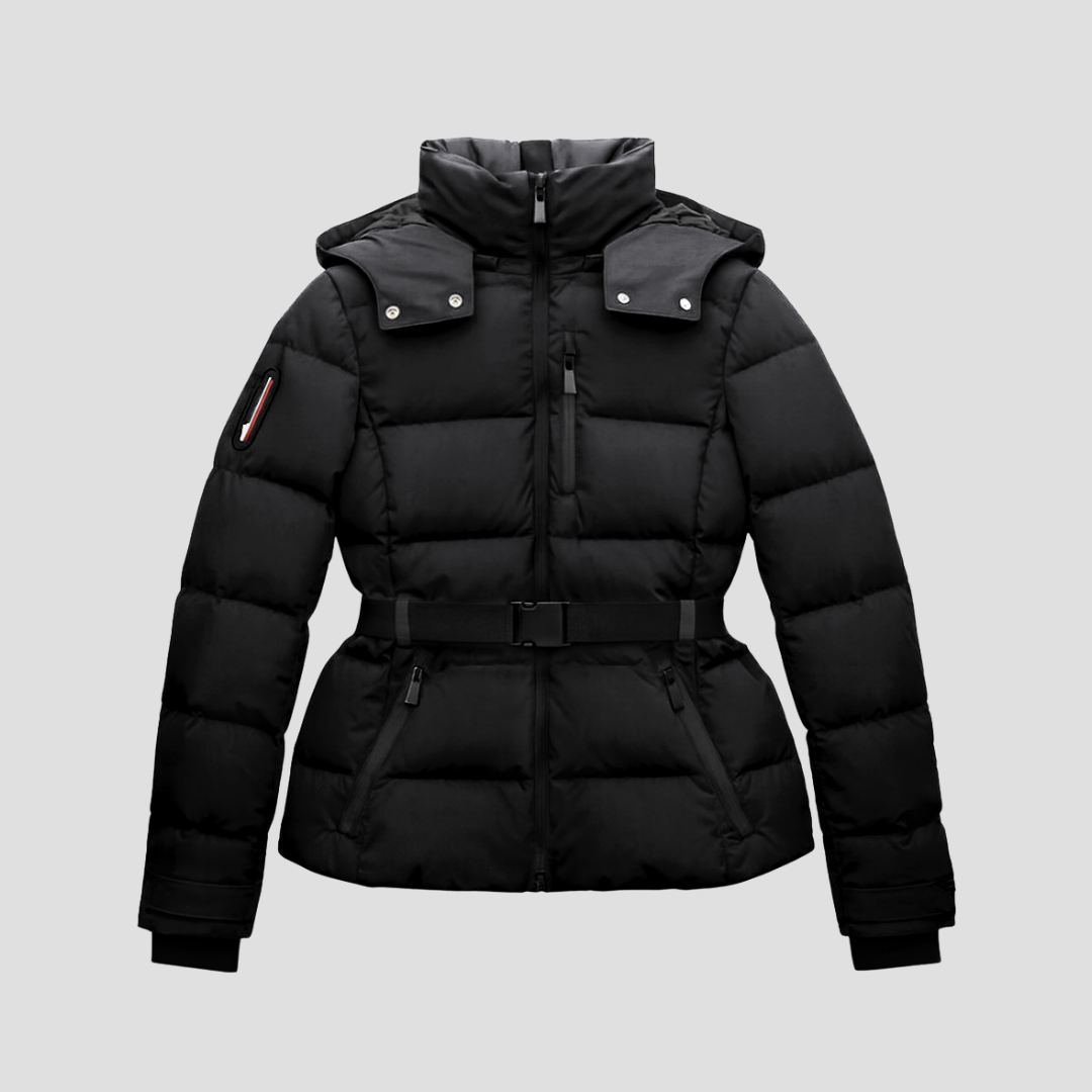  Women's Belted Hooded Puffer Jacket