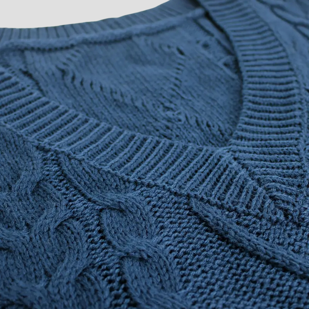  Women's Cable Knit V-Neck Sweater Vest