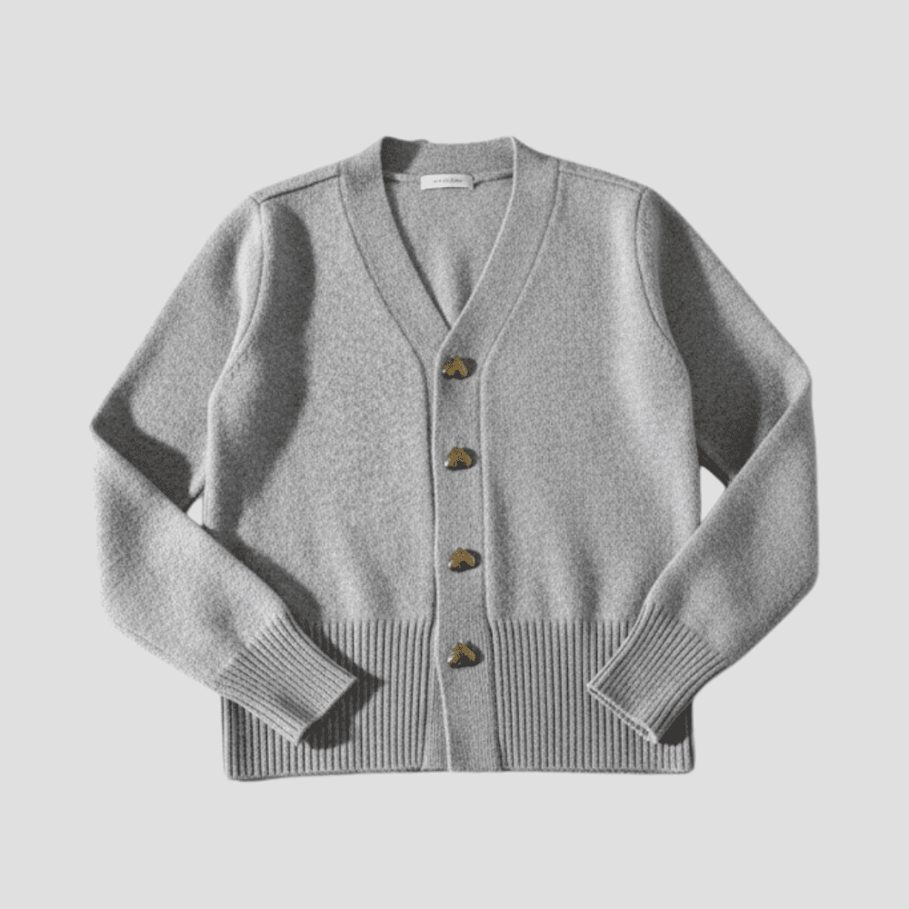 Women's Cozy Knit Cardigan with Heart Buttons