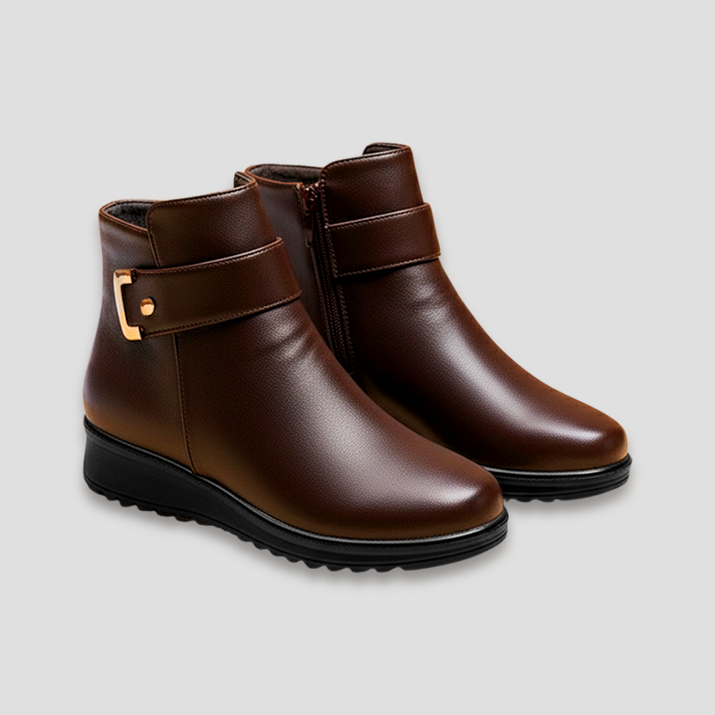  Women's Faux Leather Fur-Lined Ankle Boots