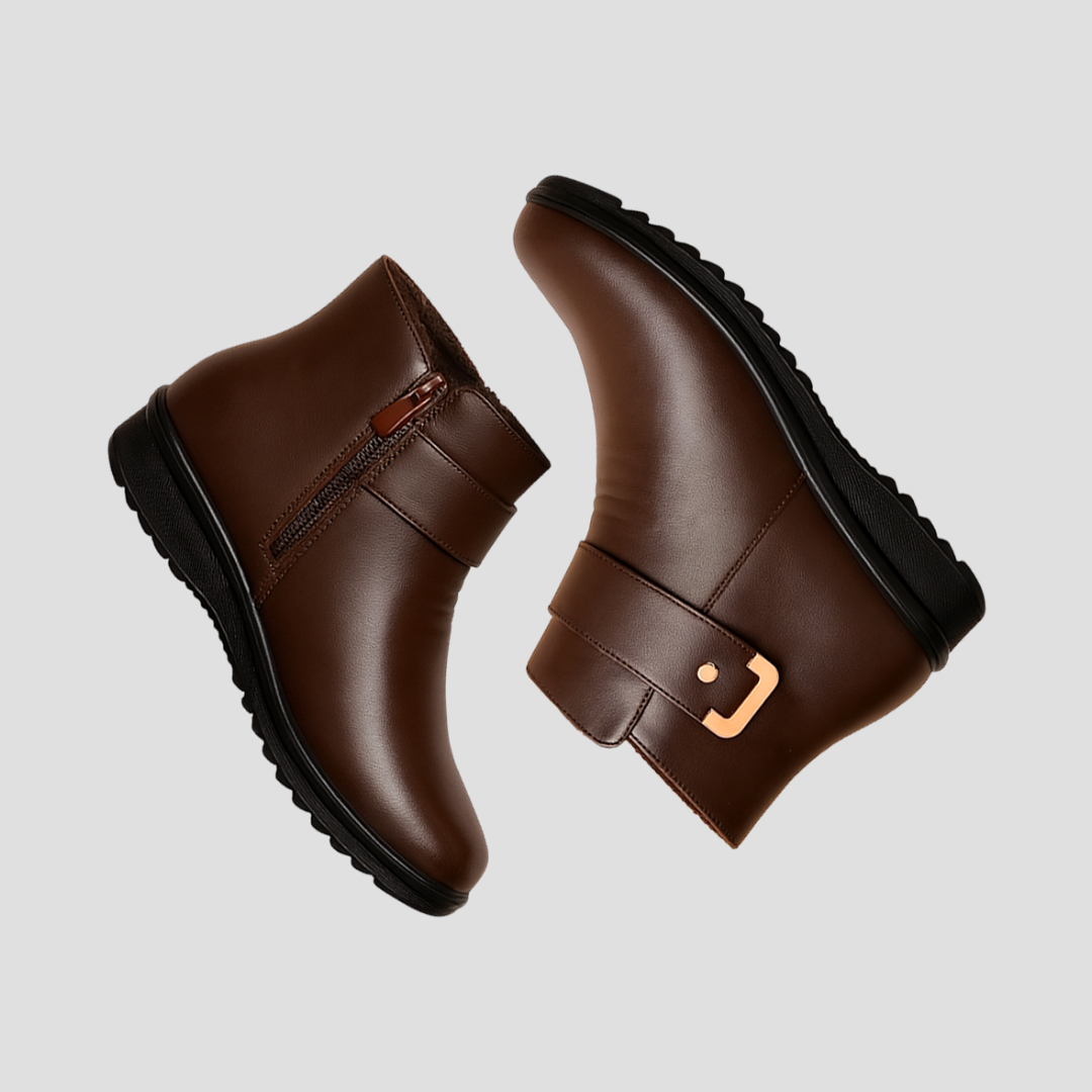  Women's Faux Leather Fur-Lined Ankle Boots