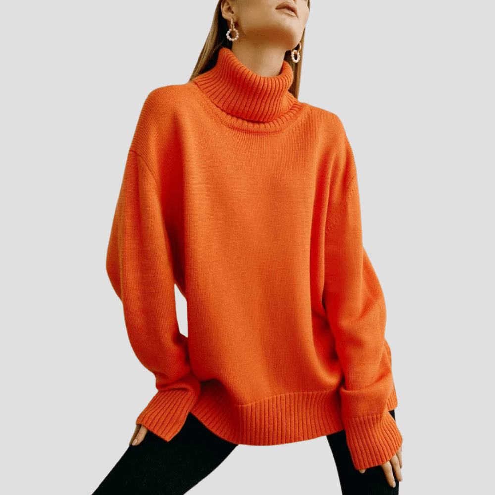 Women's Oversized Cozy Knit Turtleneck Jumper