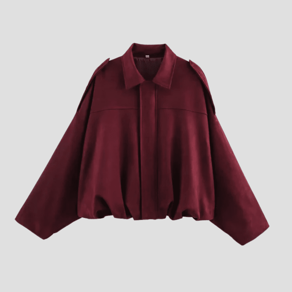 Women's Suede Feel Trendy Boxy Cropped Jacket