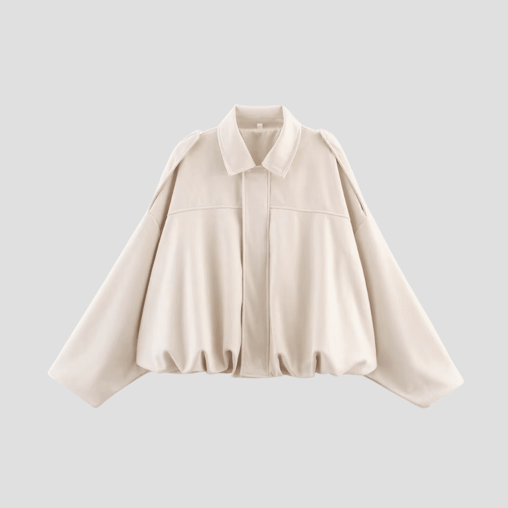 Women's Suede Feel Trendy Boxy Cropped Jacket