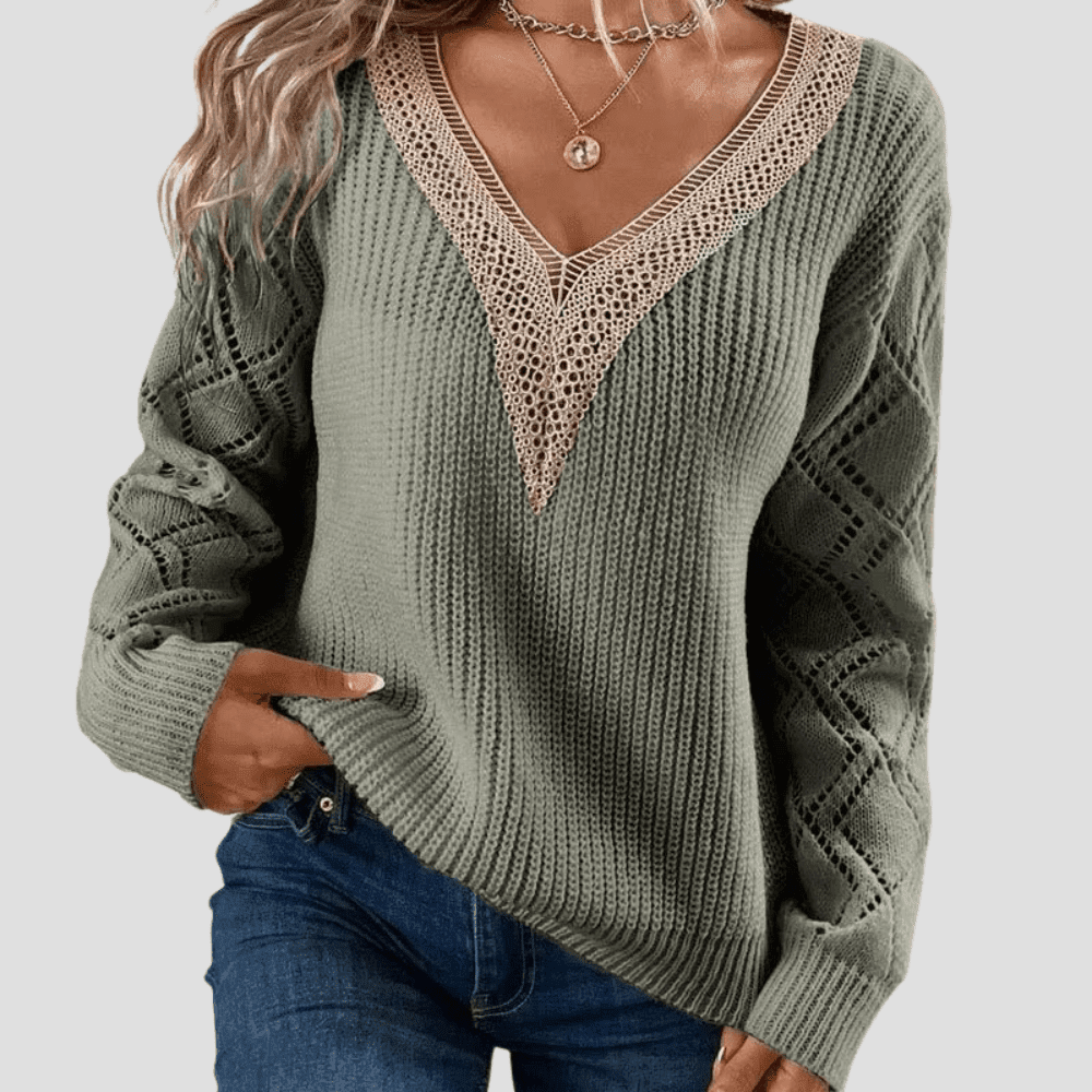 Women's V-Neck Cozy Knitted Jumper