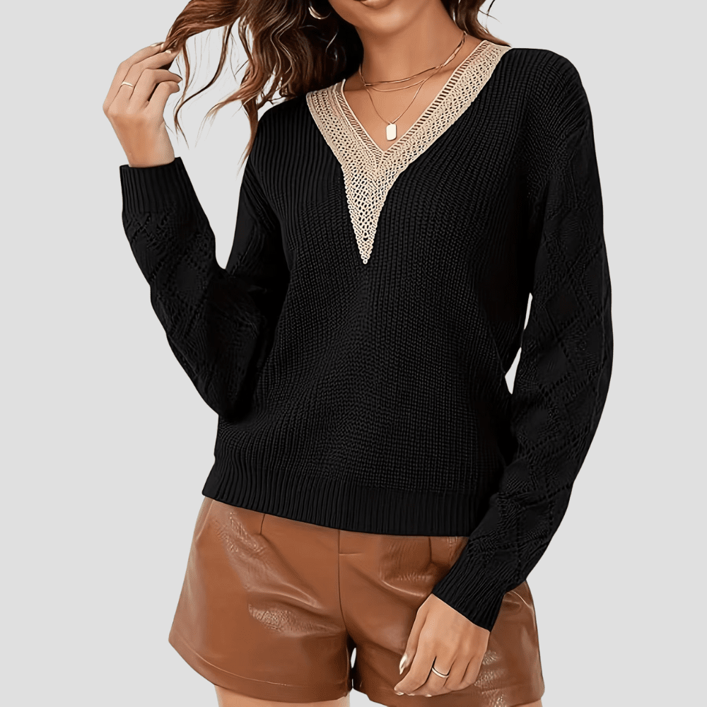 Women's V-Neck Cozy Knitted Jumper