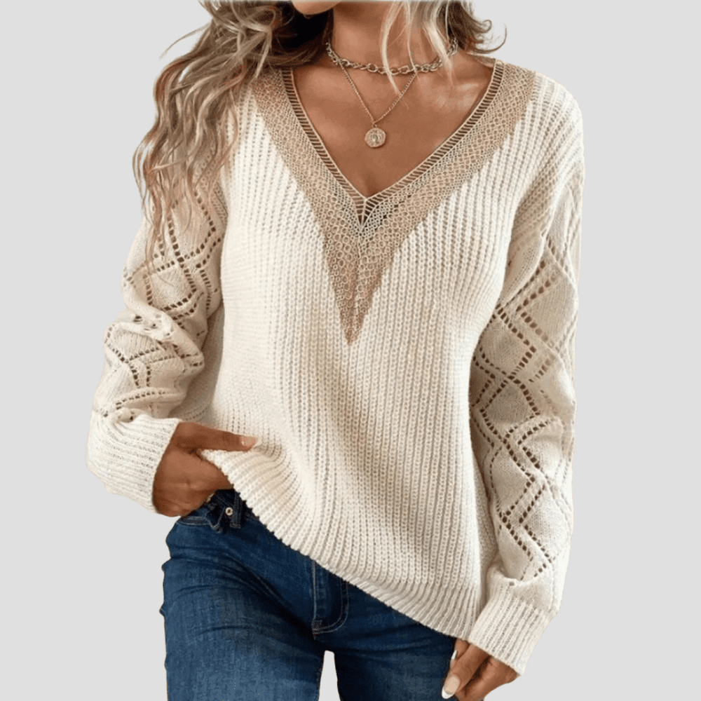 Women's V-Neck Cozy Knitted Jumper