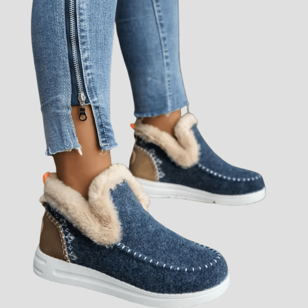 Women's Warm Lined Soft Pluche Slip-On Boots